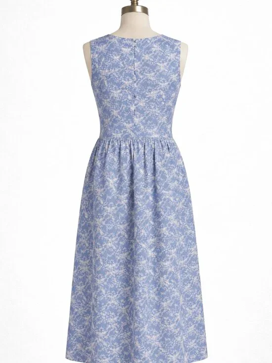 🌸 CJ Banks Blue Floral Dress – Size XL (Gently Used) - Picture 5 of 6